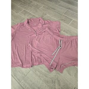 Awhile Aurora Sleep Lounge Pajama Set Short Sleeve‎ Purple 3X Sleepwear Stitch